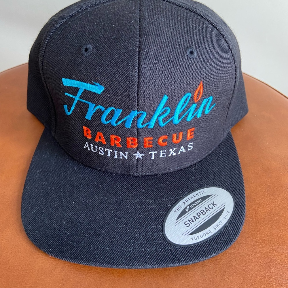 NWT Franklin Barbecue Black Snapback Cap